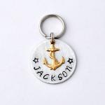 Anchor pet tag, Personalized Pet id..