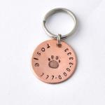 Small Pet Id Tags Copper With Paw Print, Small..
