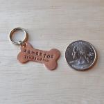 Personalized Pet Id Tag Copper Dog Bone By Zadoo