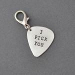 Guitar Pick with case, Hand Stamped..