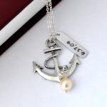 Personalized antique anchor necklac..