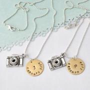 camera necklace, Personalized initial camera necklace, Capture Life capture moment, Photographer