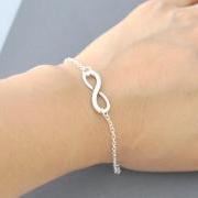 Silver infinity Bracelet, everyday Jewelry, infinity Jewelry, everlasting lover, enternity, gift for BFF