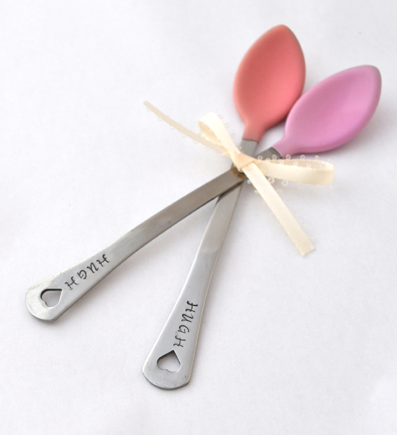 Personalized Baby Spoon Set Of Two(2) Baby Shower Gift, Mom, Baby Feeding  Baby Girl Pink Set By Zadoo