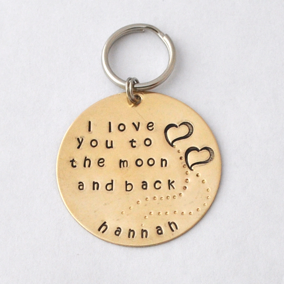 Gift Key Chain- I Love You To The Moon And Back Custom Gift Personalized Key Ring Mother's Day Gifts, Gift For Lover By Jewelmango